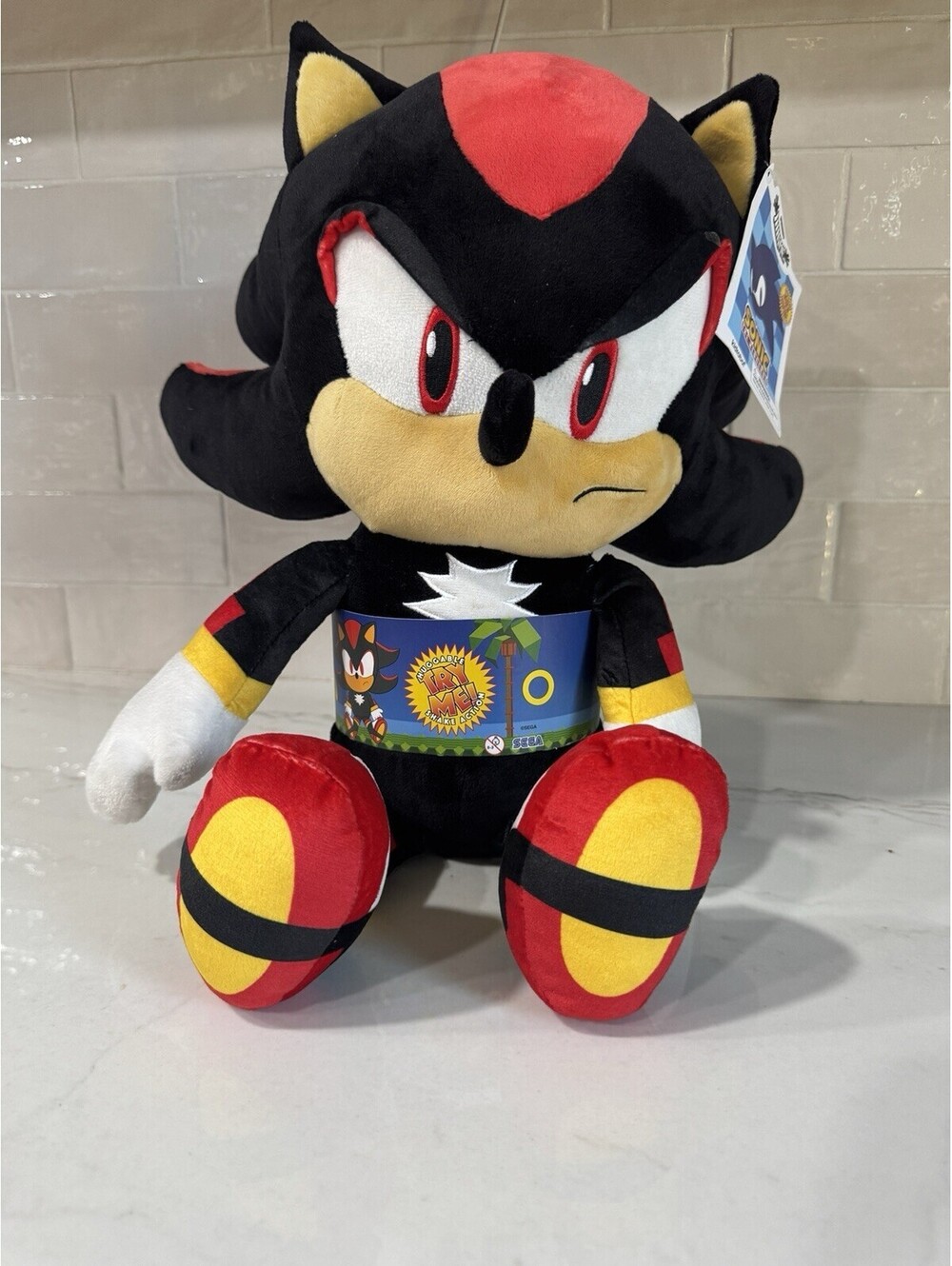 NECA Kidrobot Sonic the Hedgehog Shadow The Hedgehog HugMe Plush